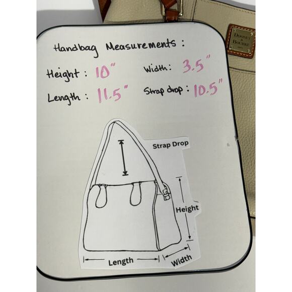 Dooney & Bourke Pebble Leather Small Lexington Tote Bag, Bone Colored - Picture 14 of 14